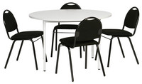 1200 mm ø lichtgrau schwarze Stühle SET-PREIS Besprechungstisch mit 6 Stühlen 